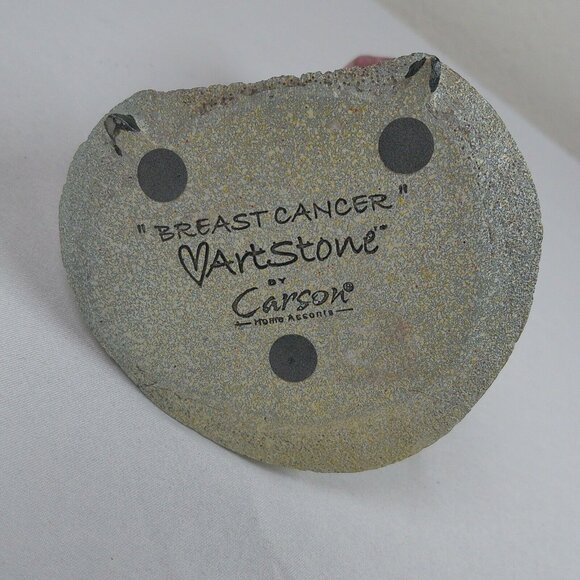 Breast Cancer Ribbon Art Stone Carson Statue Figurine Inspirational Saying Hope - Picture 10 of 11